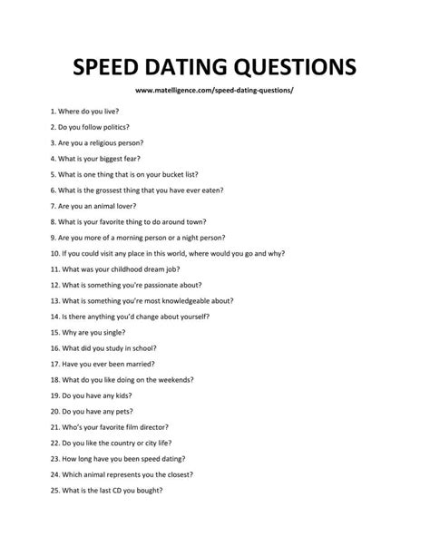 speeddating spørgsmål|Questions to Make Every Minute Count in Speed。